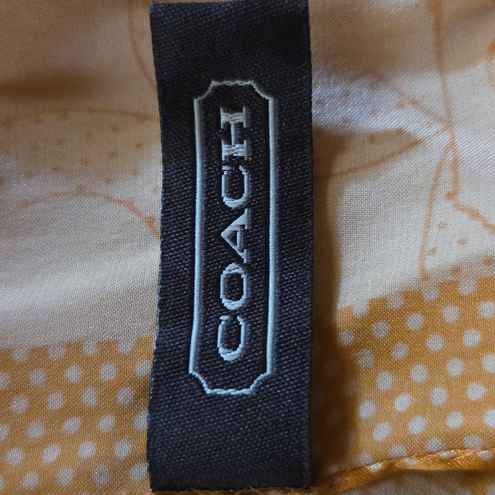 Euc: Coach Orange Patterned Scarf - image 3